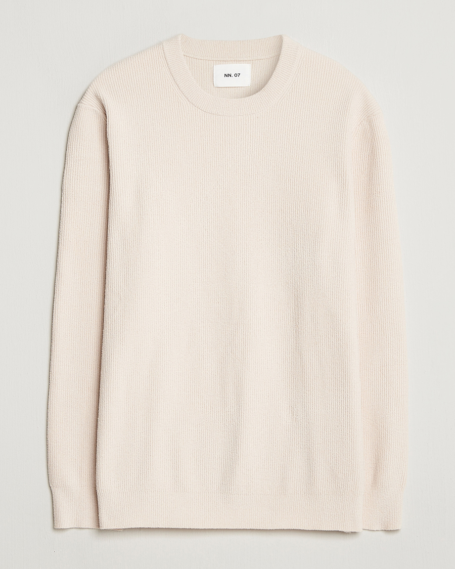 Hombres | Jerséis y prendas de punto | NN07 | Danny Rib Knitted Crew Neck Ivory