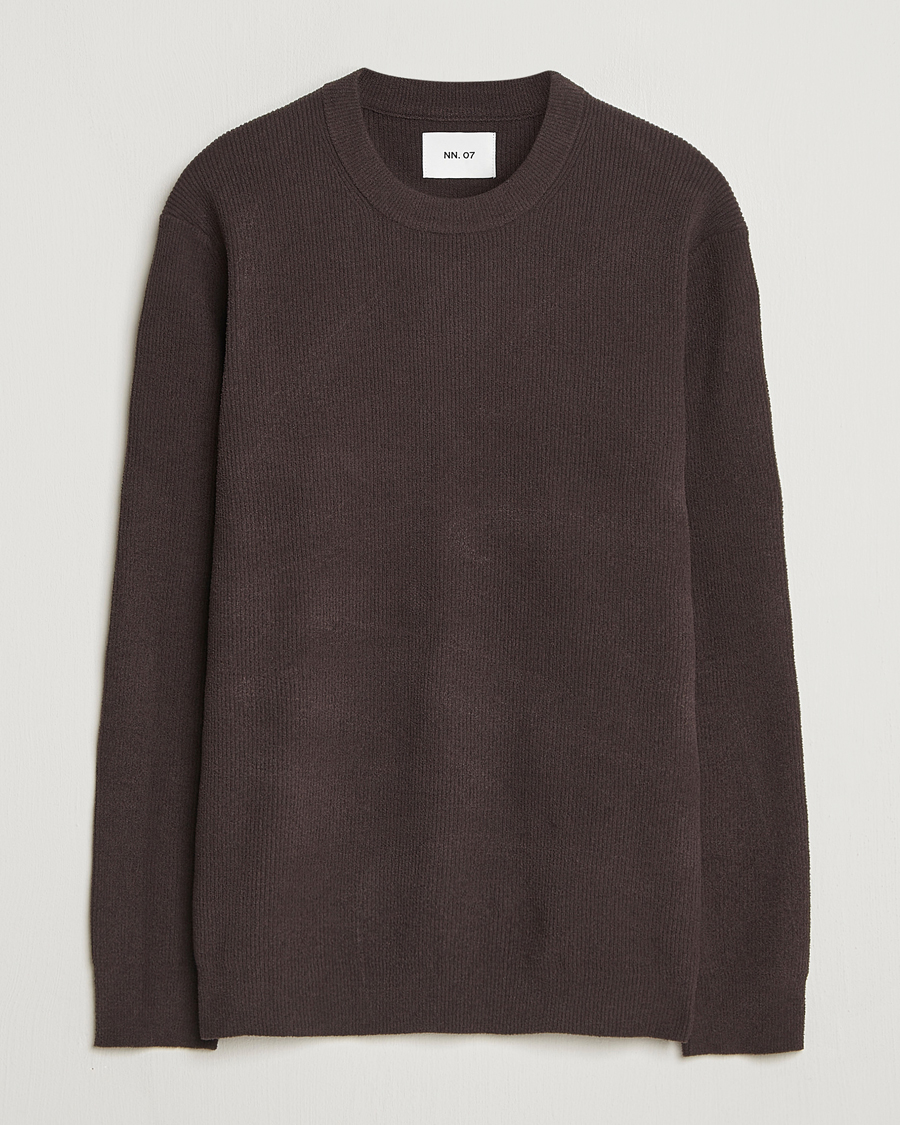 Hombres | Jerséis y prendas de punto | NN07 | Danny Rib Knitted Crew Neck Dusky Port