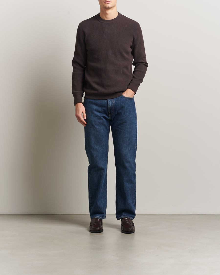 Hombres | Jerséis y prendas de punto | NN07 | Danny Rib Knitted Crew Neck Dusky Port