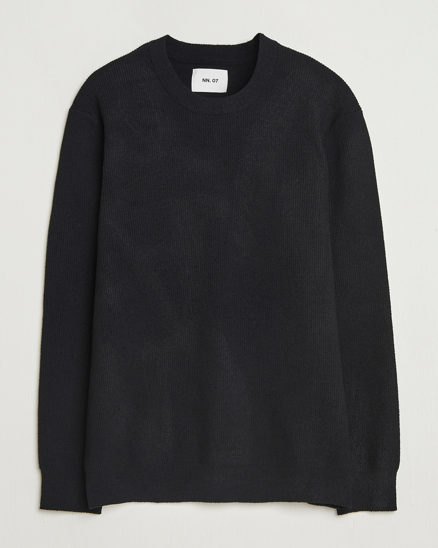Hombres | Jerséis y prendas de punto | NN07 | Danny Rib Knitted Crew Neck Black