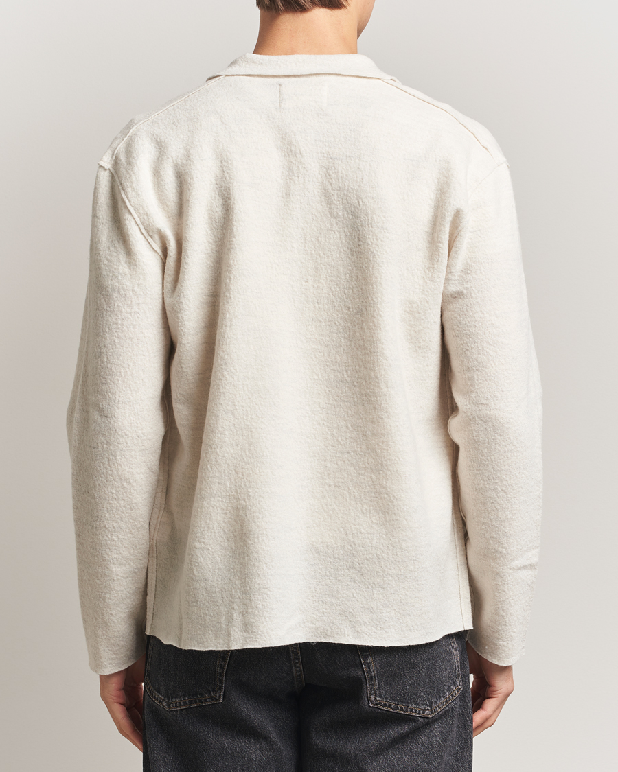 Hombres | Jerséis y prendas de punto | NN07 | Jonas Boiled Wool Full Zip Ivory