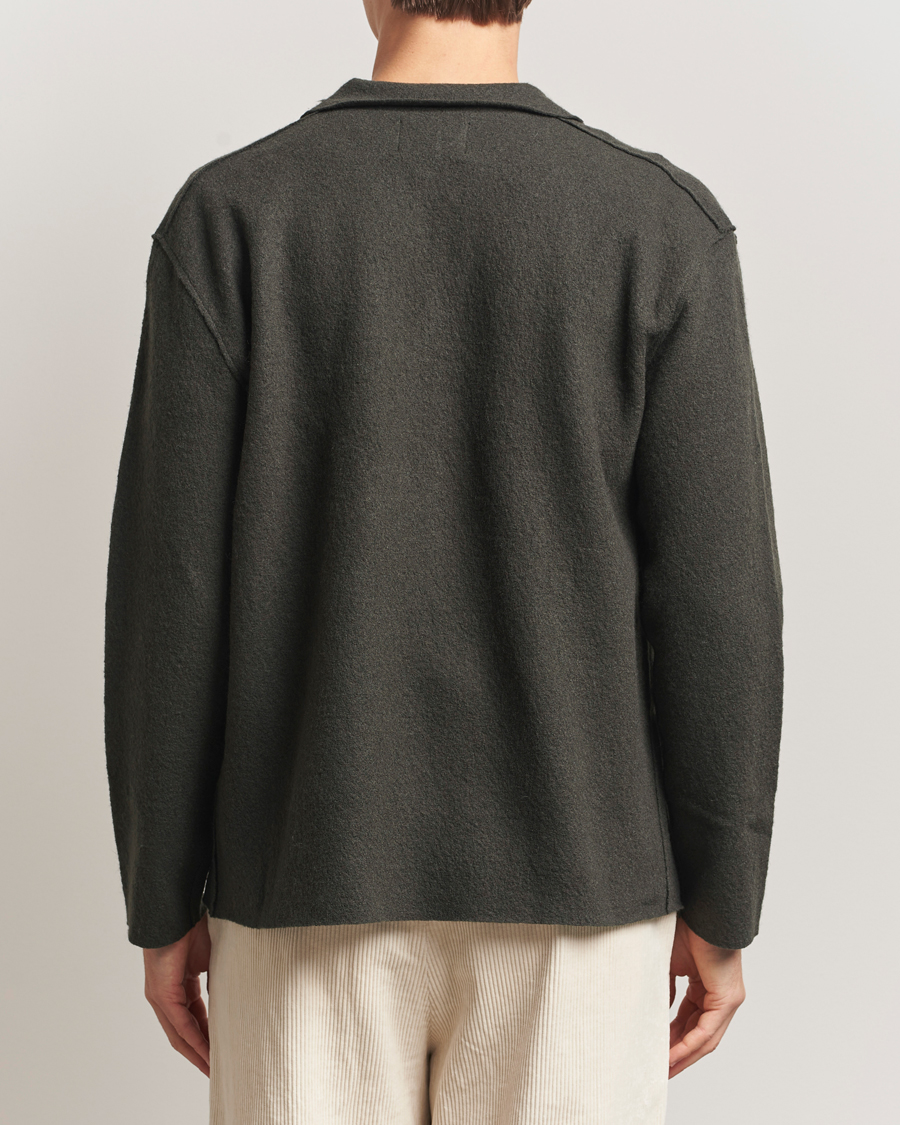 Hombres | Jerséis y prendas de punto | NN07 | Jonas Boiled Wool Full Zip Dark Army