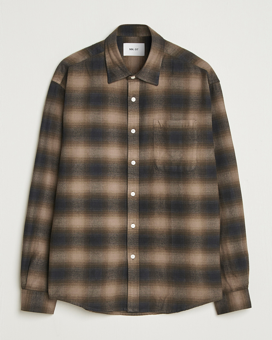 Hombres | Camisas | NN07 | Deon Flannel Checked Shirt Black/Green