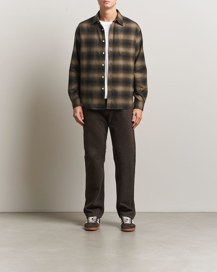 Hombres | Camisas | NN07 | Deon Flannel Checked Shirt Black/Green