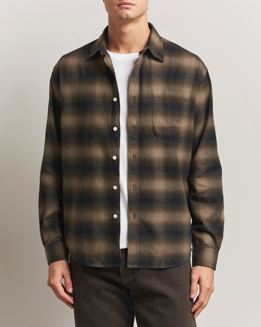 Hombres | Camisas | NN07 | Deon Flannel Checked Shirt Black/Green