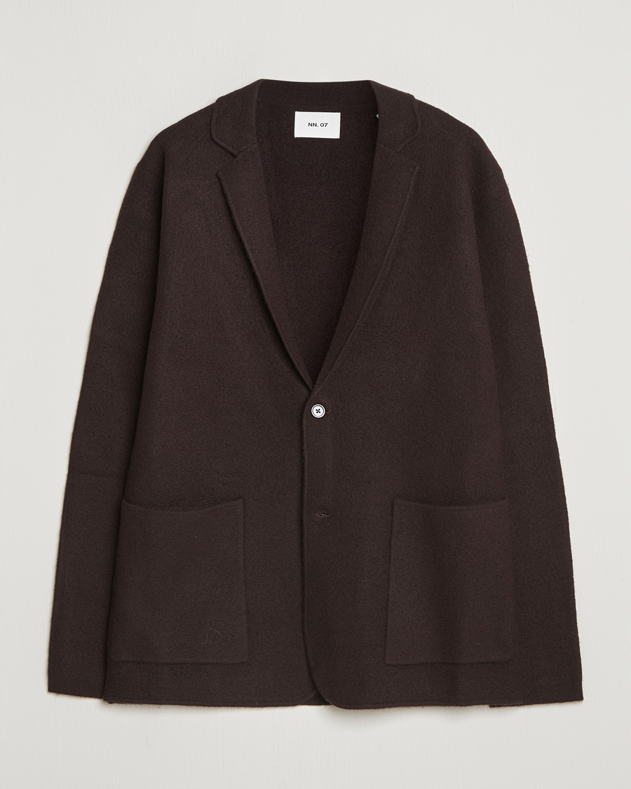Hombres | Blazers | NN07 | Lucas Boiled Wool Blazer Dusky Port