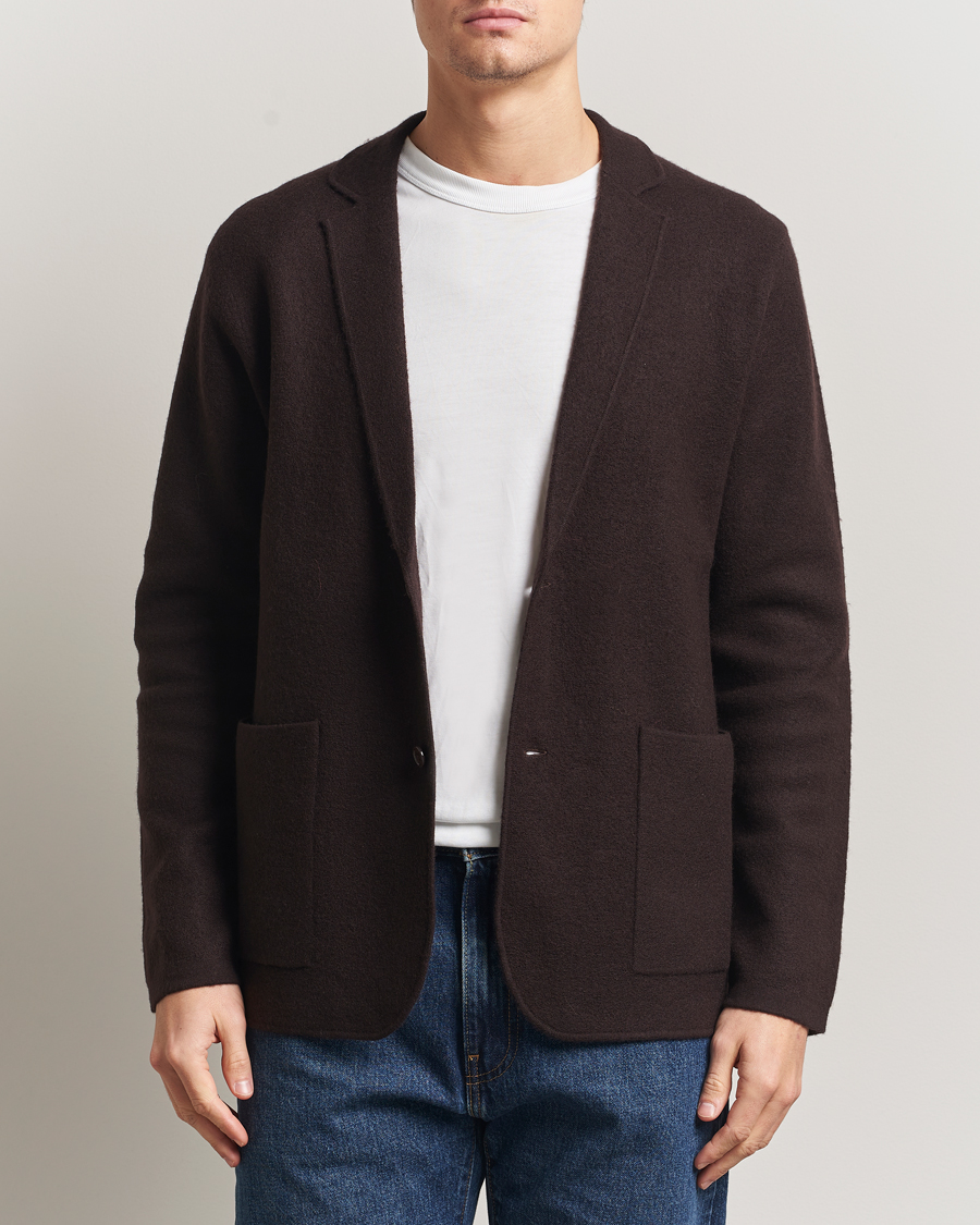 Hombres | Blazers | NN07 | Lucas Boiled Wool Blazer Dusky Port