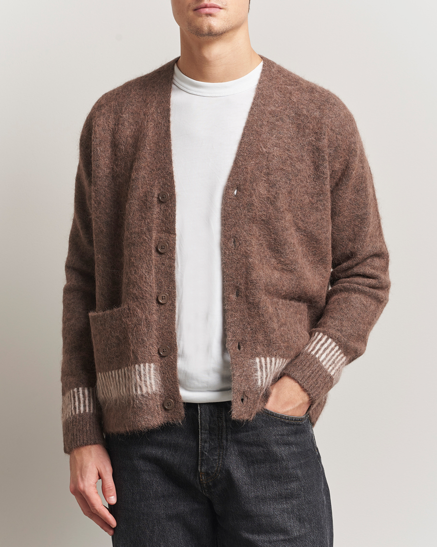 Hombres | Jerséis y prendas de punto | NN07 | Russell Alpaca Knitted Cardigan Mable Husk