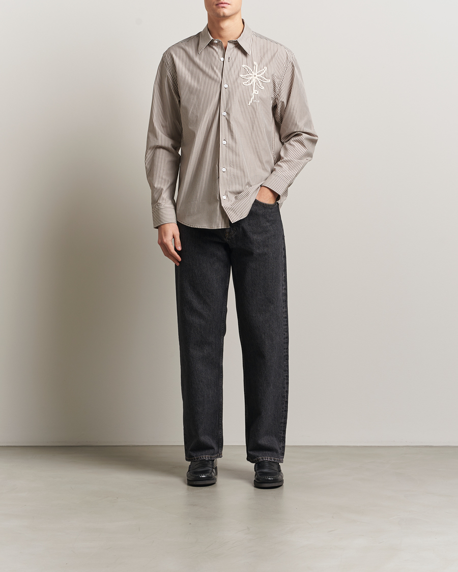 Hombres | Camisas | NN07 | Quinsy Striped Embroidered Shirt Brown