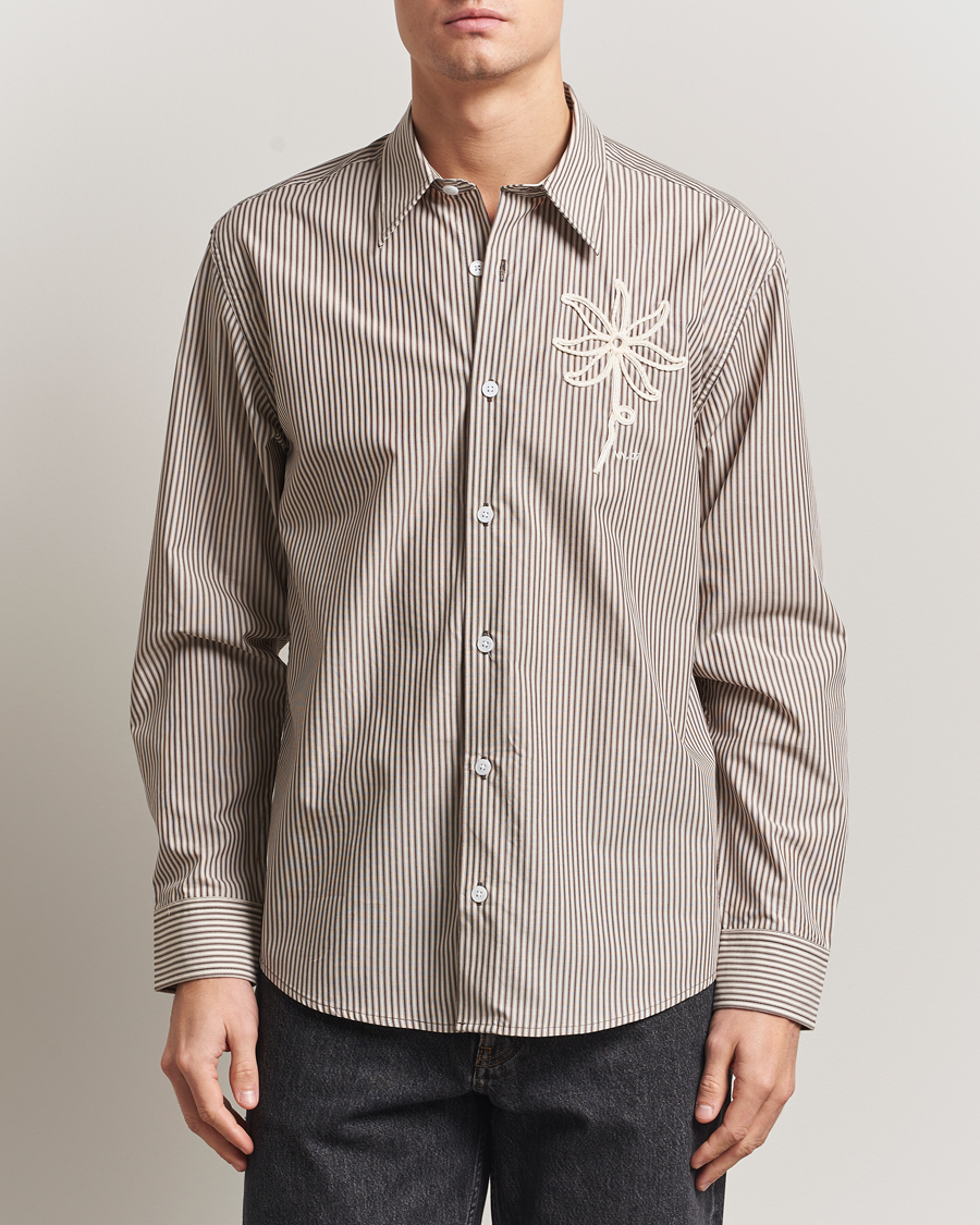 Hombres | Camisas | NN07 | Quinsy Striped Embroidered Shirt Brown