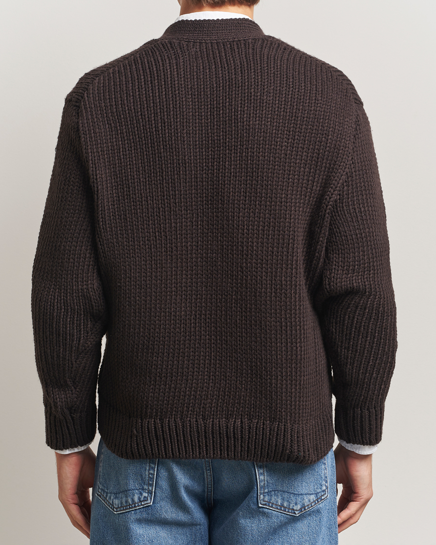 Hombres | Jerséis y prendas de punto | NN07 | Mika Knitted Flower Cardigan Dusky Port