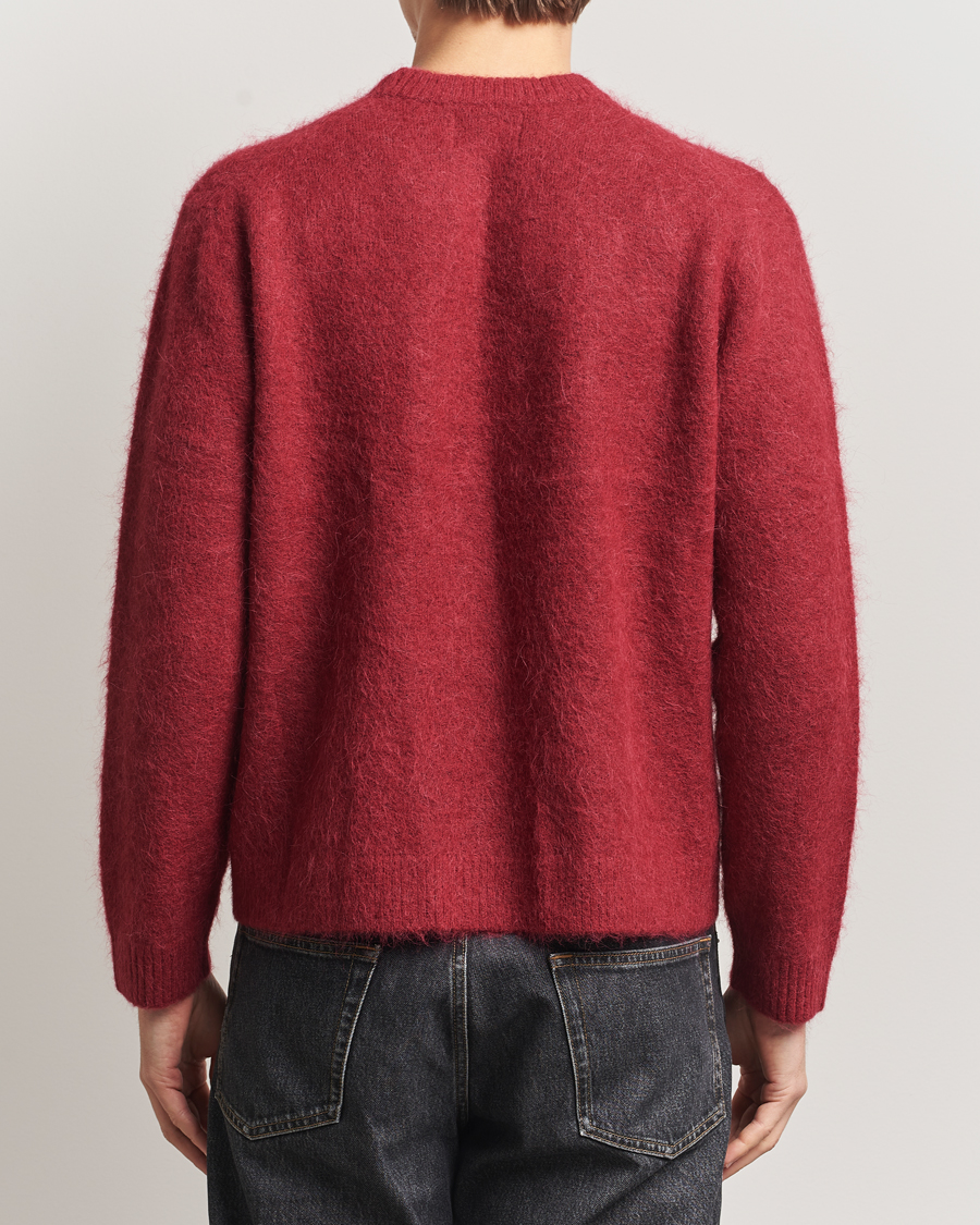 Hombres | Jerséis y prendas de punto | NN07 | Russell Alpaca Knitted Crew Neck Cranberry