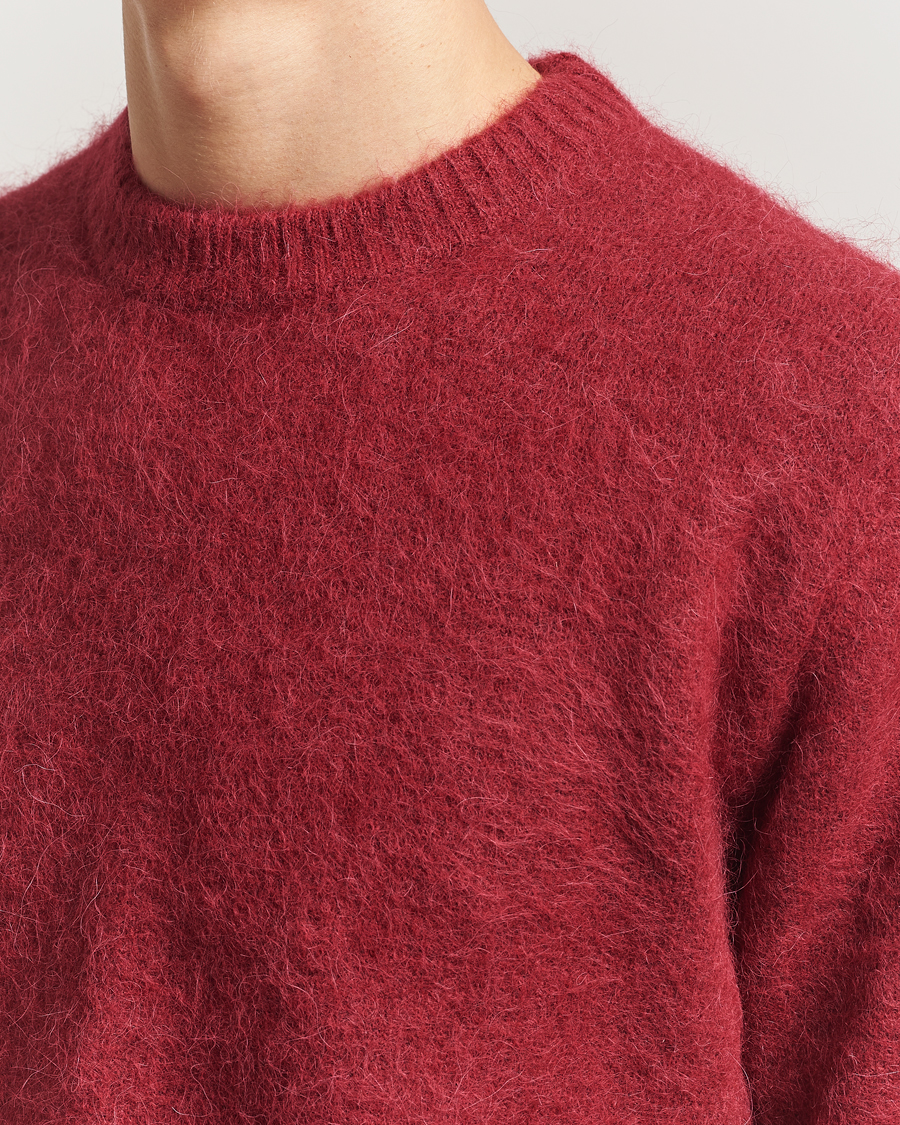 Hombres | Jerséis y prendas de punto | NN07 | Russell Alpaca Knitted Crew Neck Cranberry