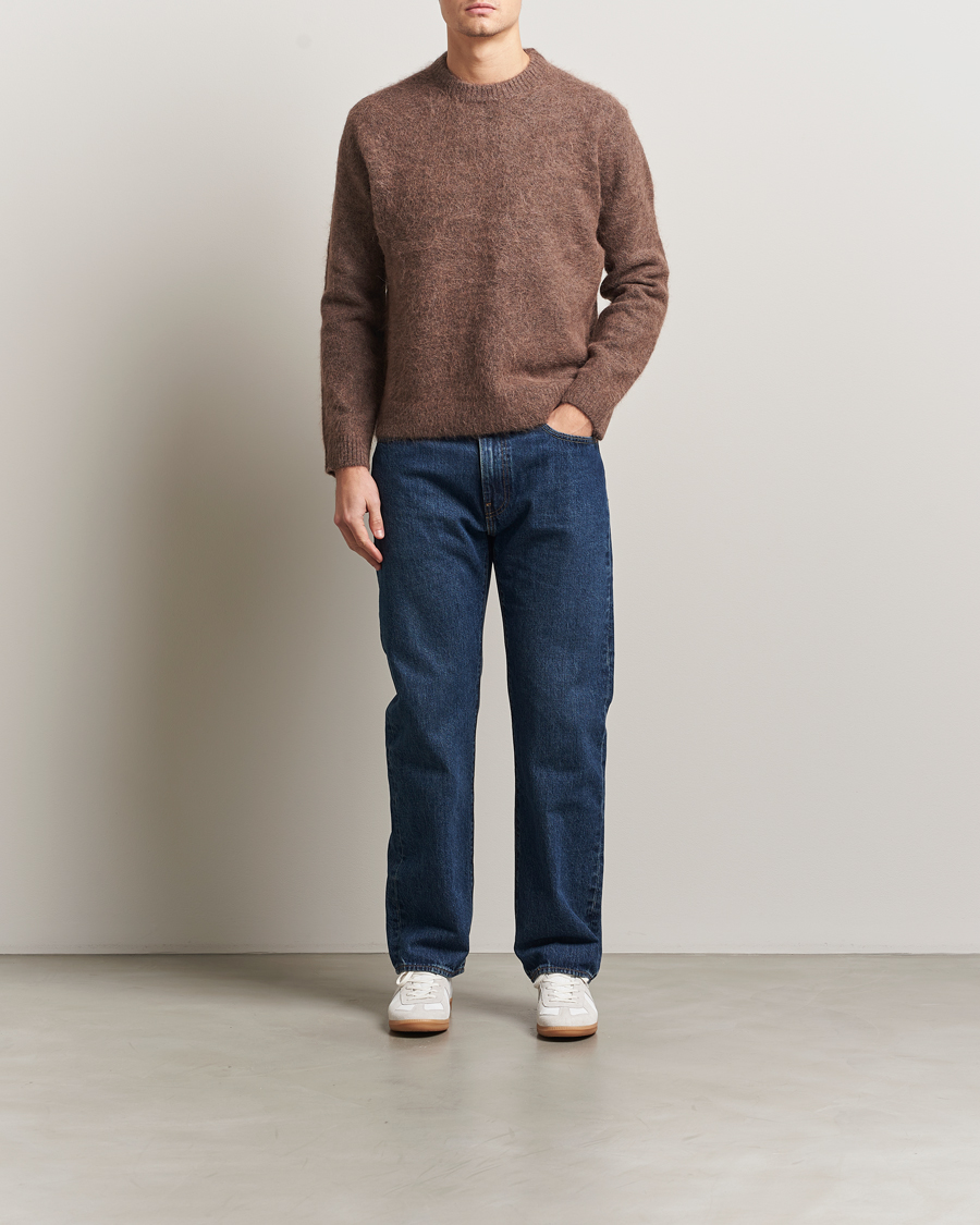 Hombres | Jerséis y prendas de punto | NN07 | Russell Alpaca Knitted Crew Neck Mable Husk