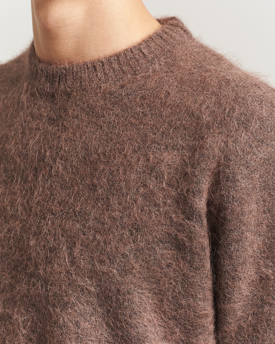 Hombres | Jerséis y prendas de punto | NN07 | Russell Alpaca Knitted Crew Neck Mable Husk