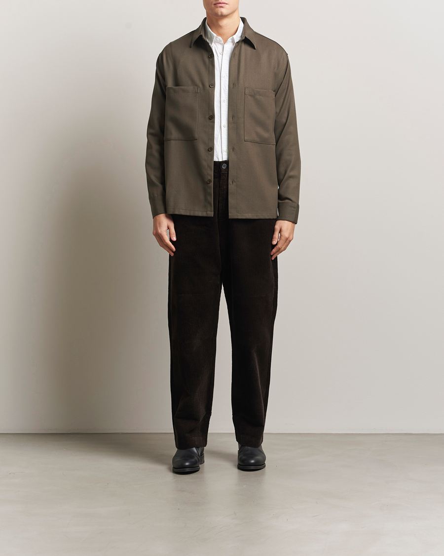 Hombres | Camisas | NN07 | Freddy Wool/Tencel Overshirt Mable Husk