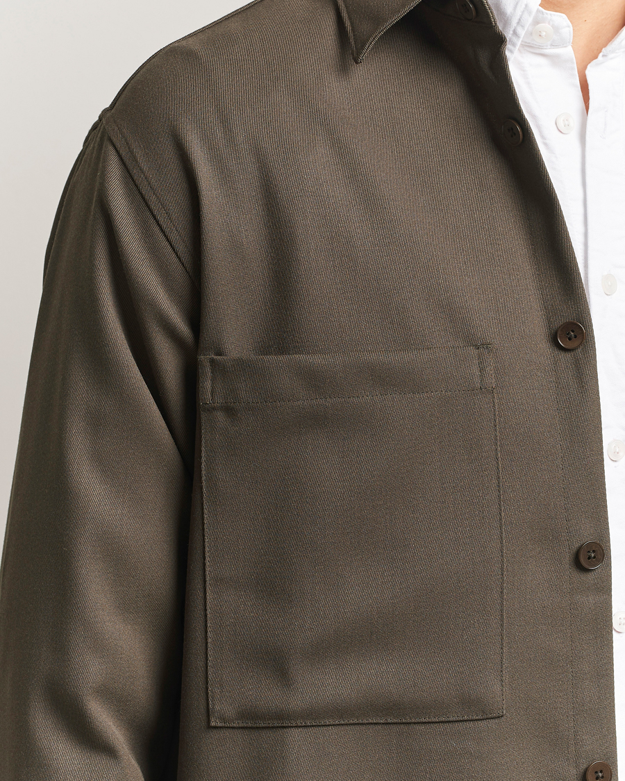 Hombres | Camisas | NN07 | Freddy Wool/Tencel Overshirt Mable Husk