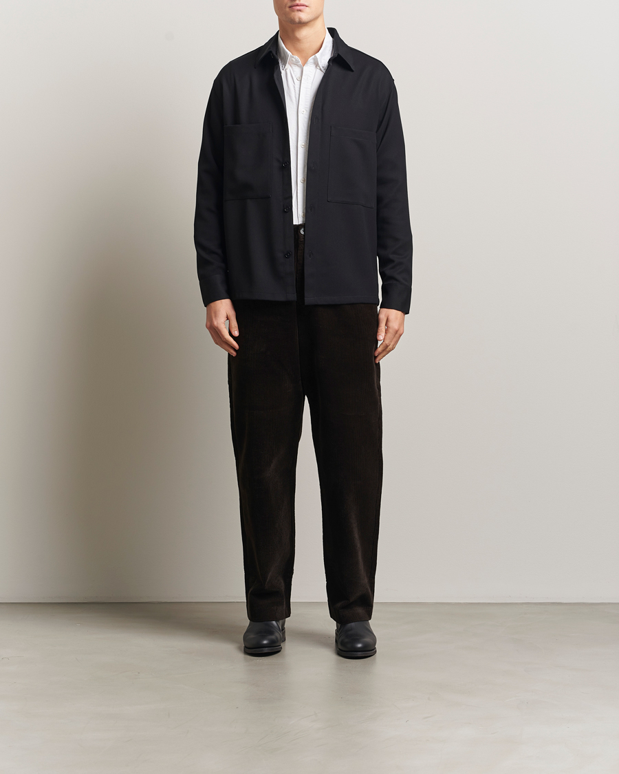 Hombres | Camisas | NN07 | Freddy Wool/Tencel Overshirt Black