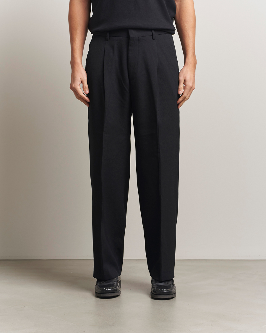 Hombres | Pantalones | NN07 | Kay Relaxed Fit Wool/Tencel Trousers Black
