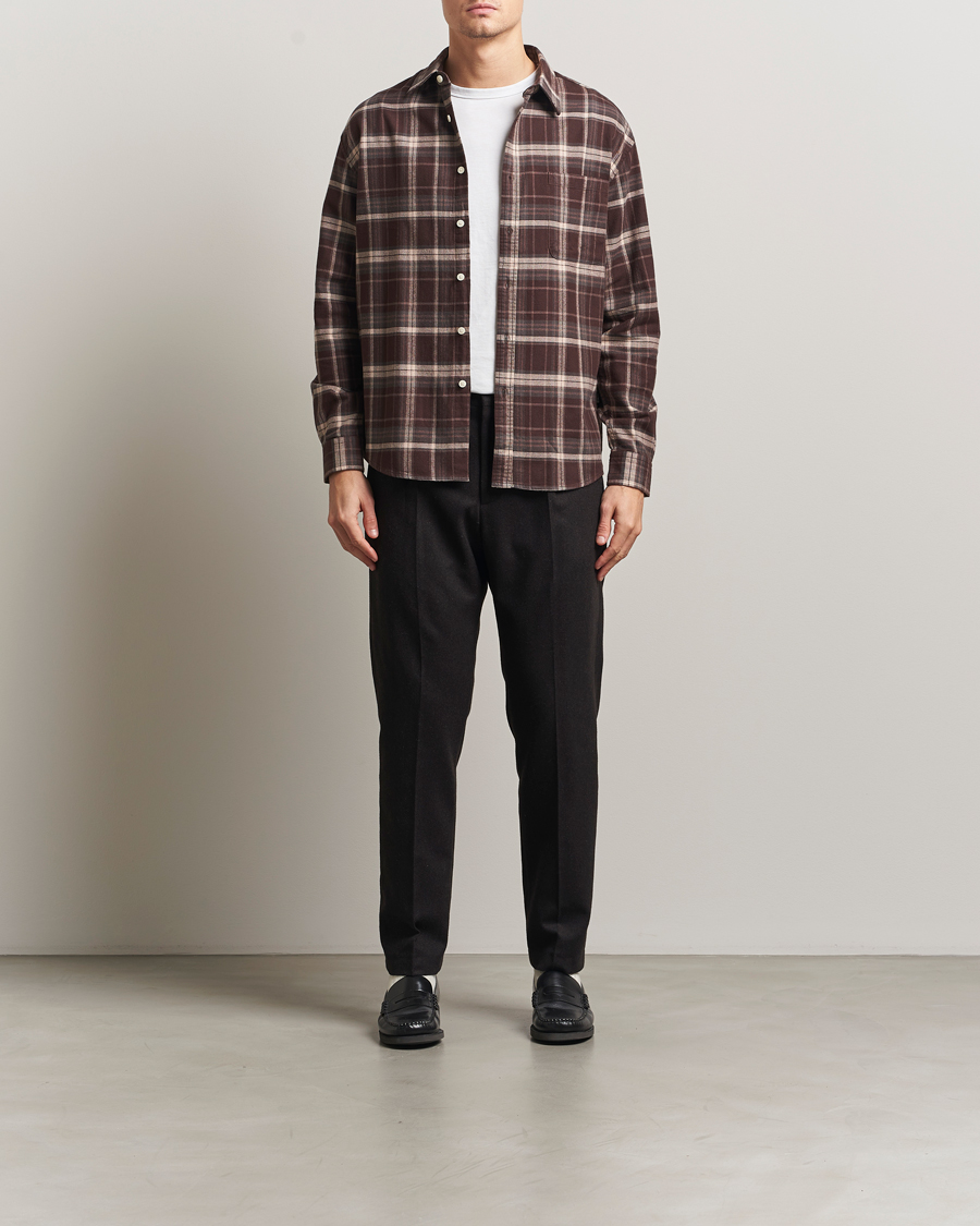 Hombres | Camisas | NN07 | Deon Flannel Checked Shirt Dusky Port