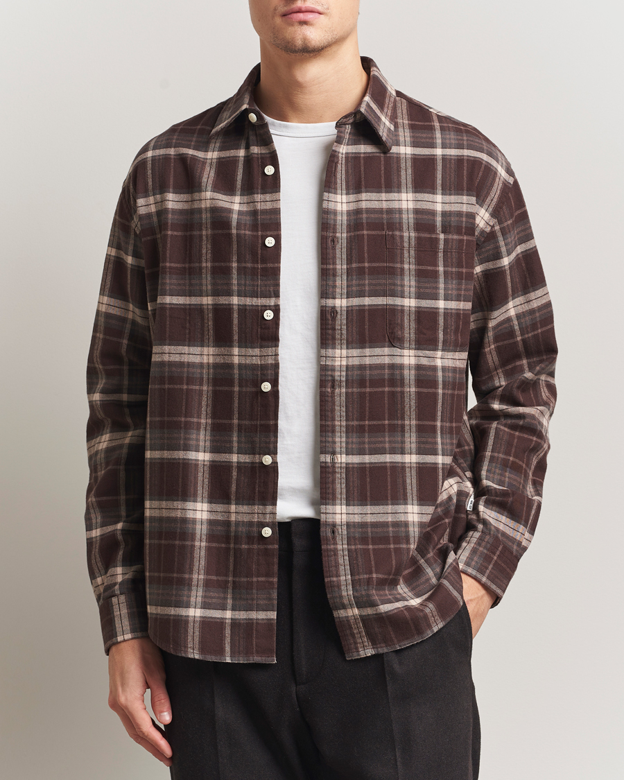 Hombres | Camisas | NN07 | Deon Flannel Checked Shirt Dusky Port