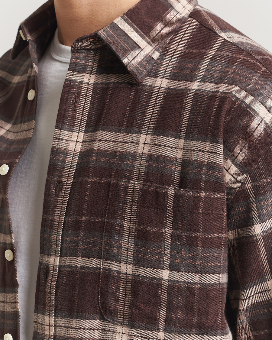 Hombres | Camisas | NN07 | Deon Flannel Checked Shirt Dusky Port