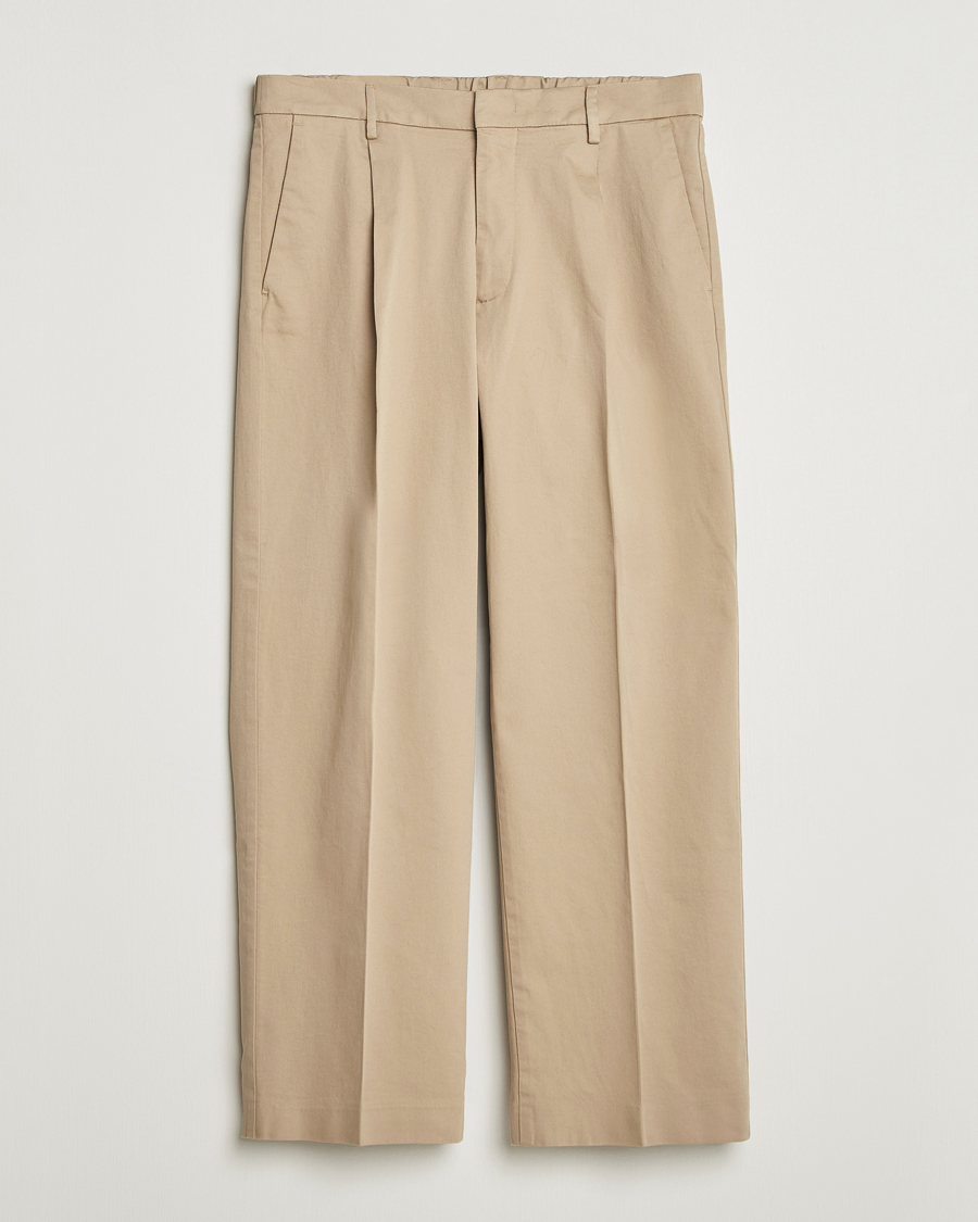 Hombres | Pantalones | NN07 | Kay Relaxed Fit Pleated Trousers Desert Khaki