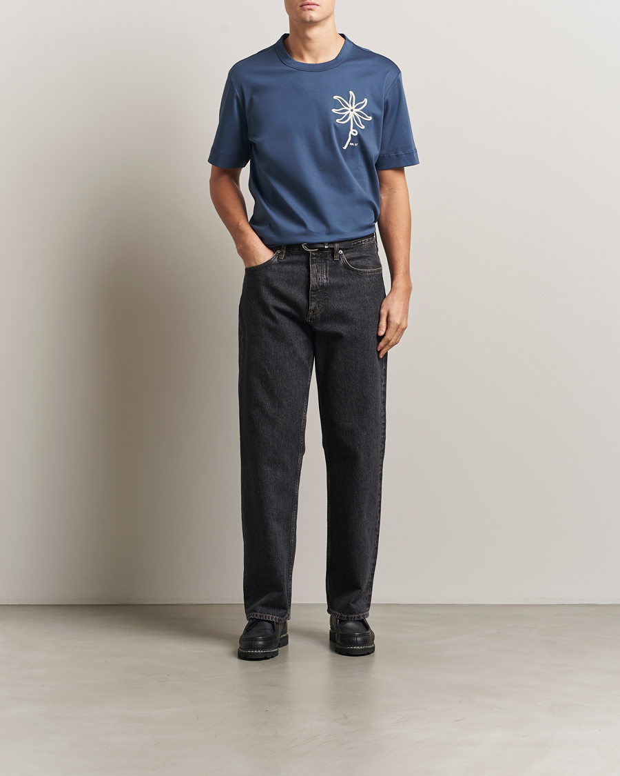 Hombres | Camisetas | NN07 | Pedro Embroidered T-Shirt Denim Blue