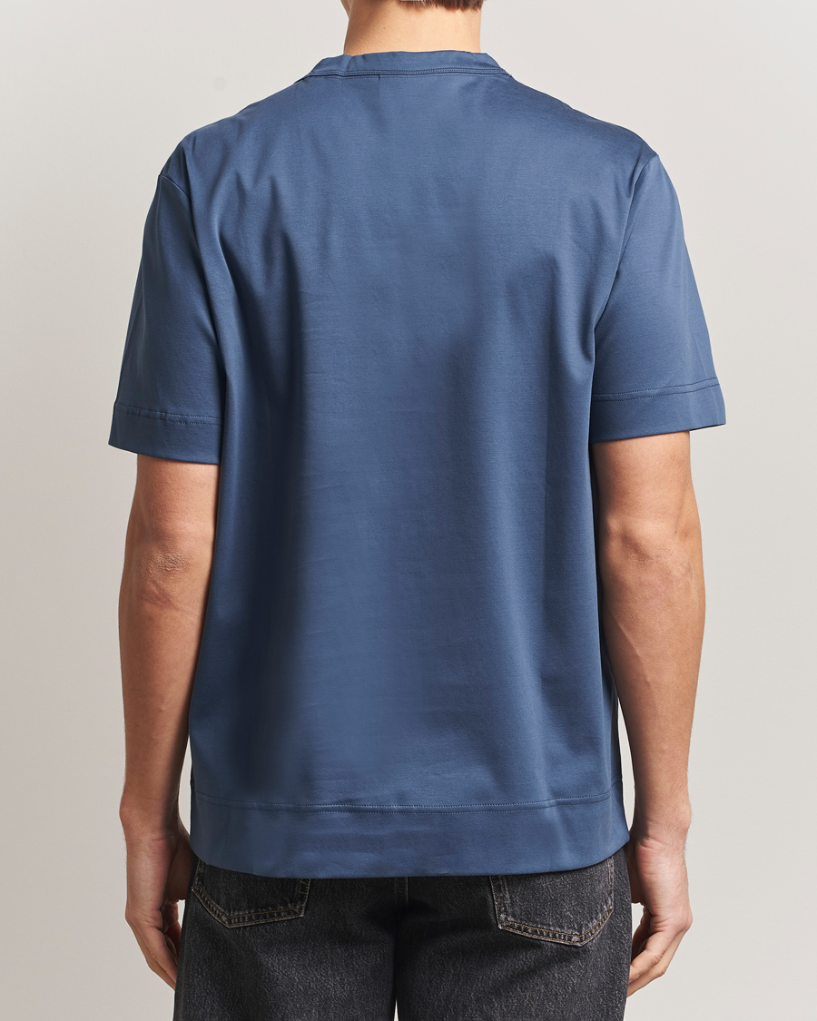 Hombres | Camisetas | NN07 | Pedro Embroidered T-Shirt Denim Blue