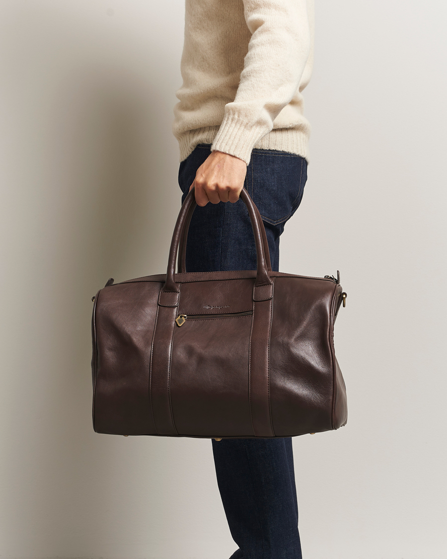 Hombres | Bolsos | Pampeano | Varon Small Leather Weekend Bag Brown