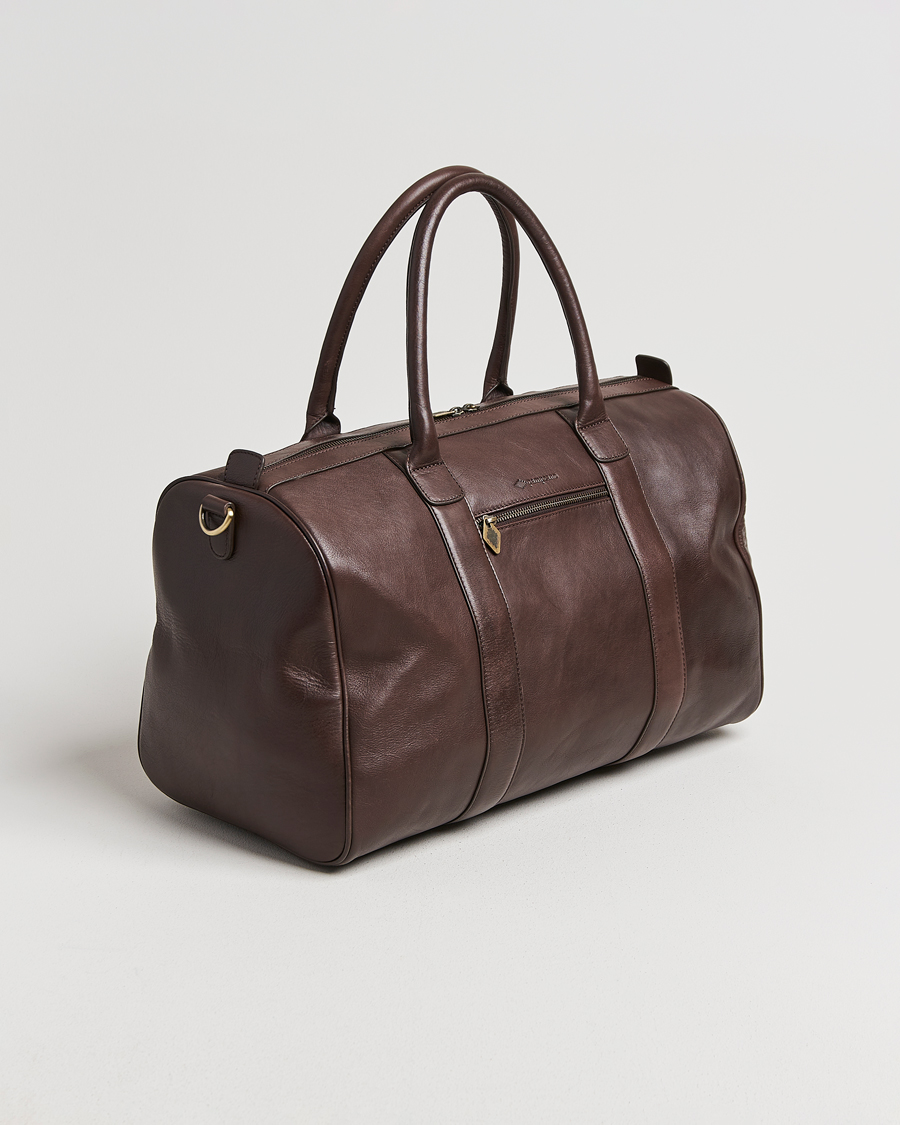 Hombres | Bolsos | Pampeano | Varon Small Leather Weekend Bag Brown