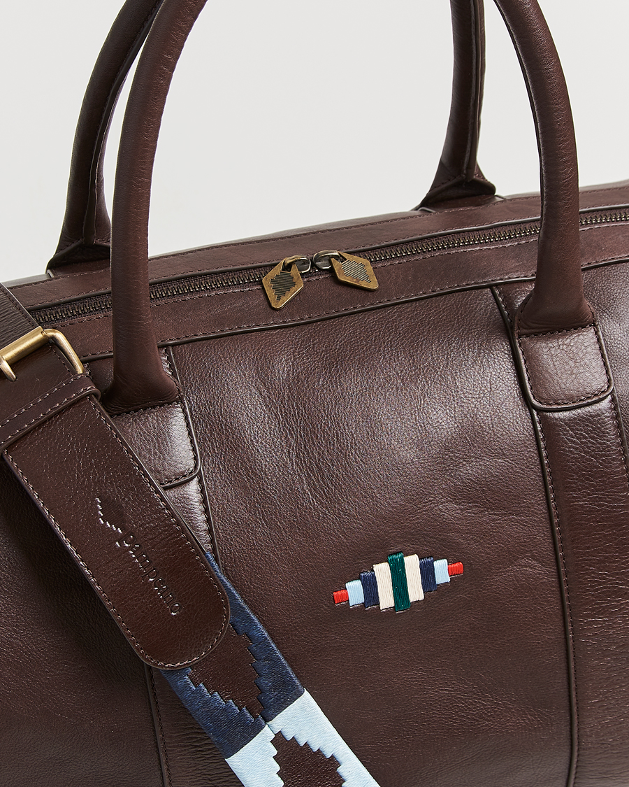 Hombres | Bolsos | Pampeano | Varon Small Leather Weekend Bag Brown