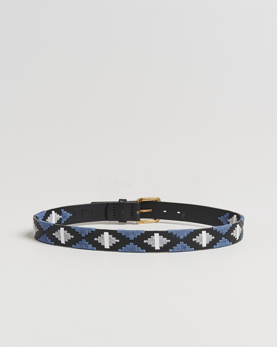 Hombres | Pampeano Sierra Hand Stitched Classic Leather Belt 3,5cm Black | Pampeano | Sierra Hand Stitched Classic Leather Belt 3,5cm Black