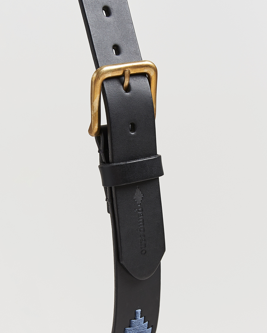 Hombres | Pampeano Sierra Hand Stitched Classic Leather Belt 3,5cm Black | Pampeano | Sierra Hand Stitched Classic Leather Belt 3,5cm Black