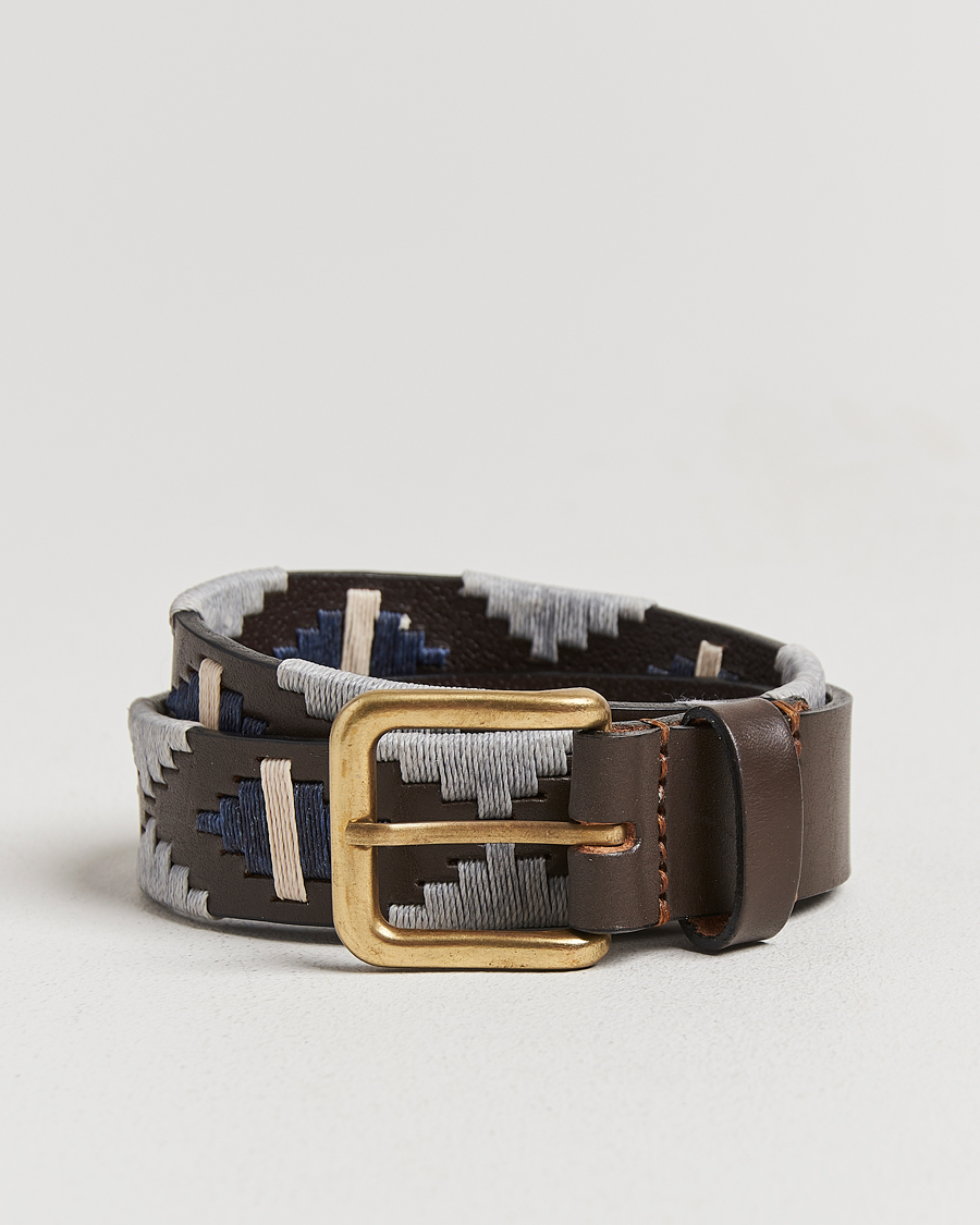 Hombres | Cinturones | Pampeano | Tornado Hand Stitched Classic Leather Belt 3,5cm Brown