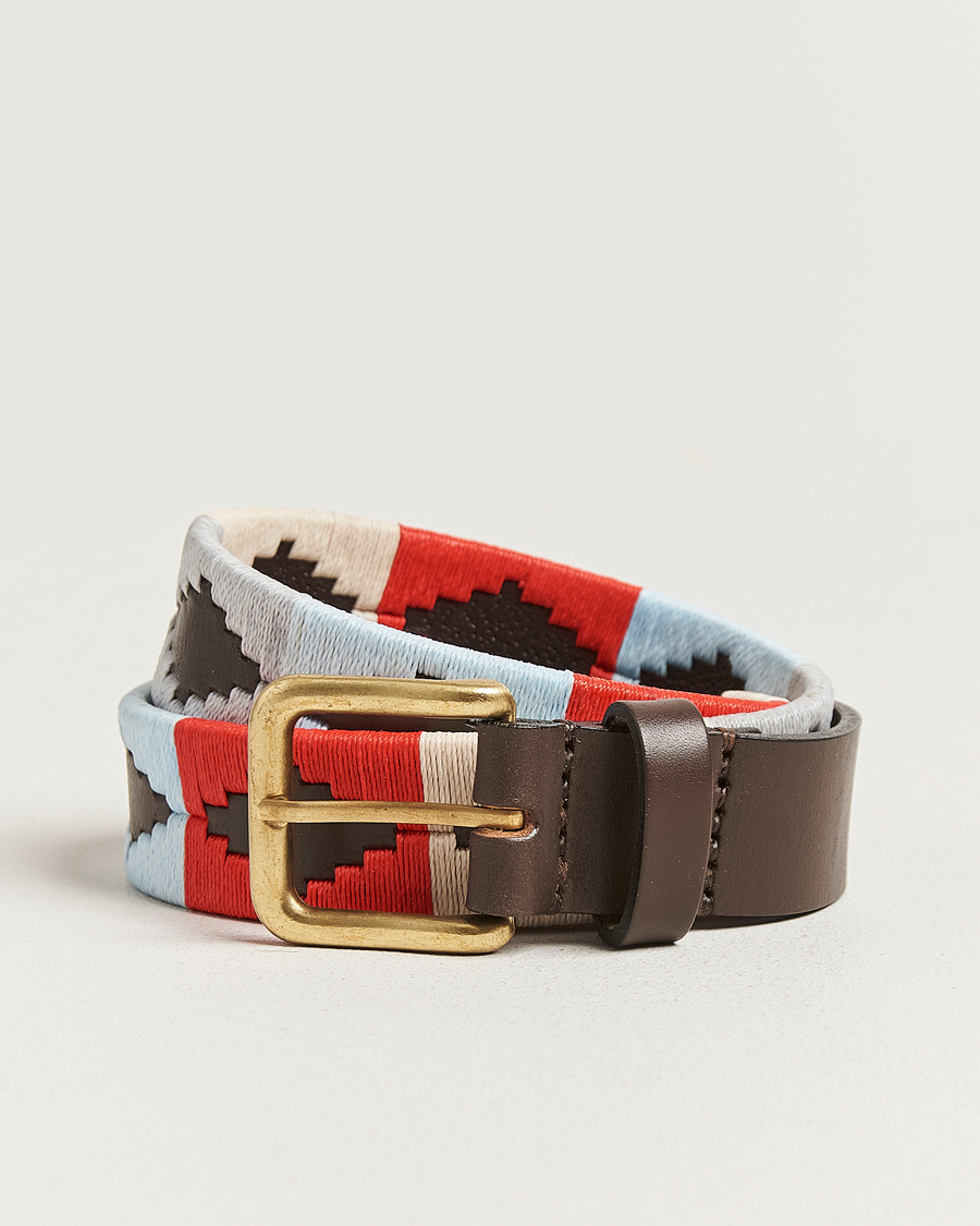 Hombres | Cinturones | Pampeano | Brisa Hand Stitched Classic Leather Belt 3,5cm Multi