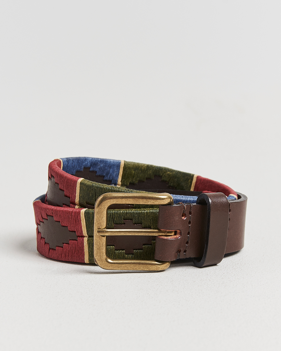 Hombres | Cinturones | Pampeano | Otono Hand Stitched Classic Leather Belt 3,5cm Brown