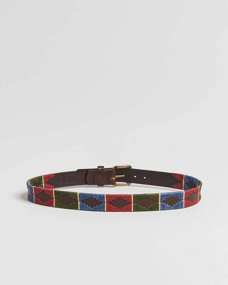 Hombres | Cinturones | Pampeano | Otono Hand Stitched Classic Leather Belt 3,5cm Brown