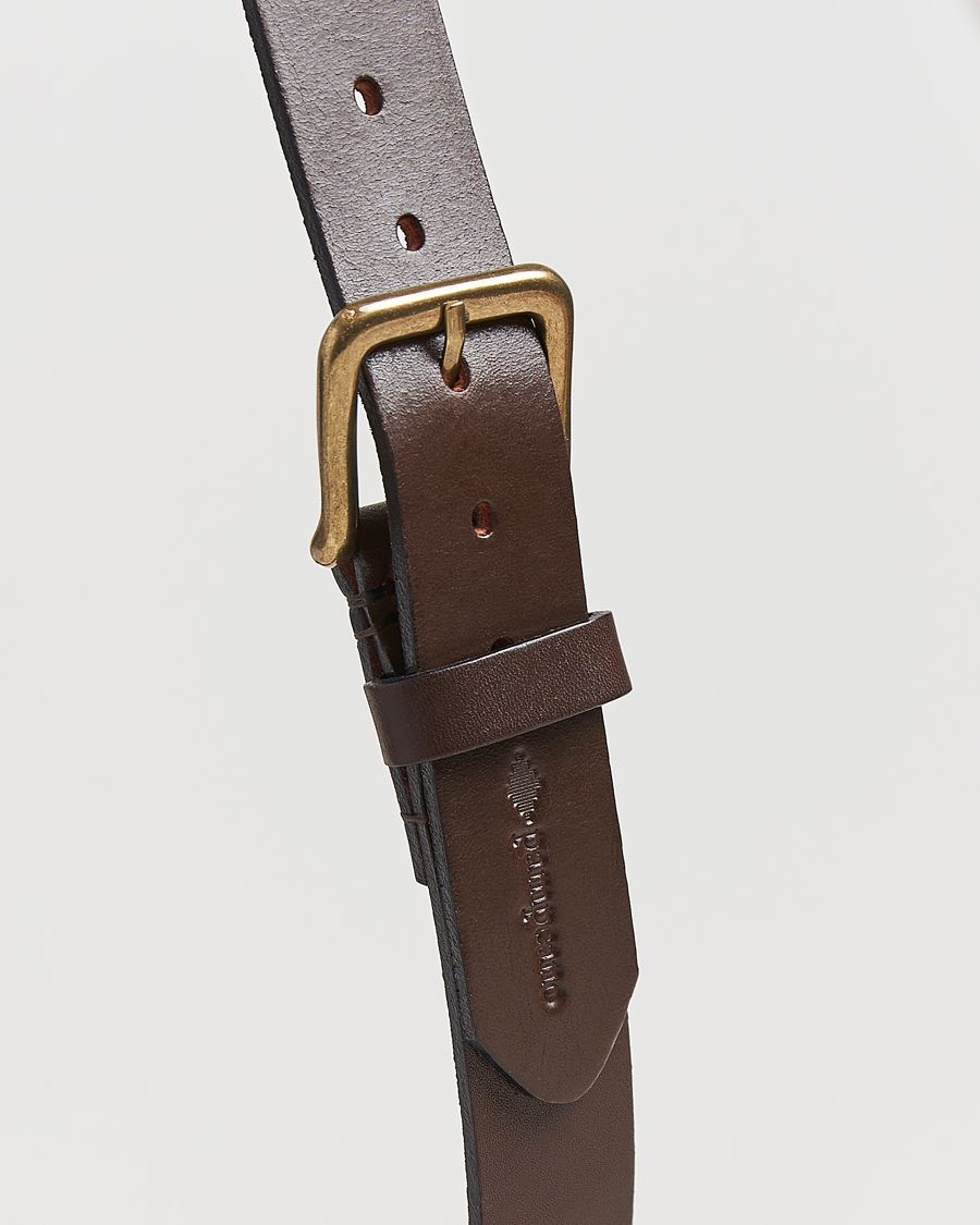 Hombres | Cinturones | Pampeano | Otono Hand Stitched Classic Leather Belt 3,5cm Brown