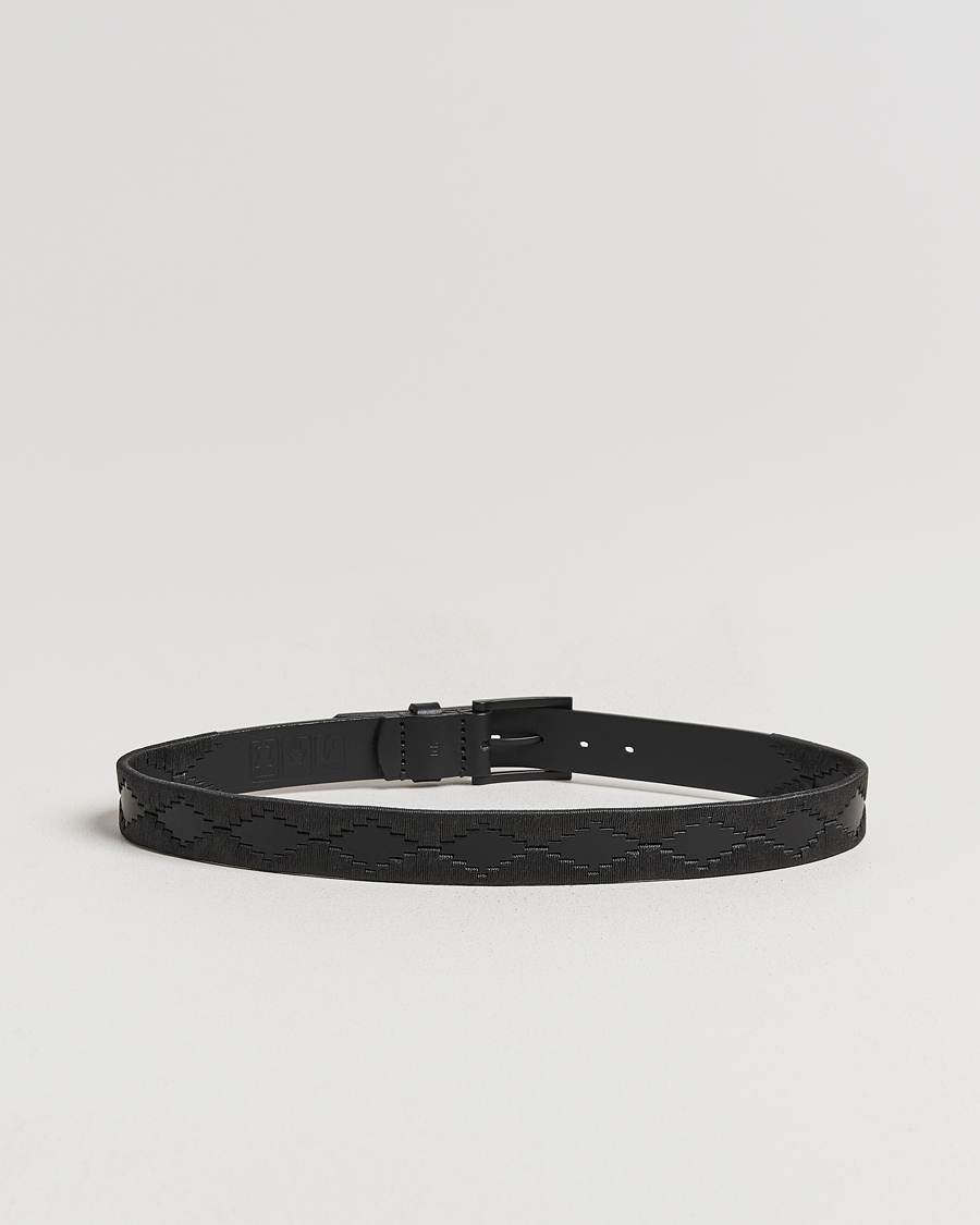 Hombres | Pampeano Bordado Hand Stitched Classic Leather Belt 3,5cm Black | Pampeano | Bordado Hand Stitched Classic Leather Belt 3,5cm Black