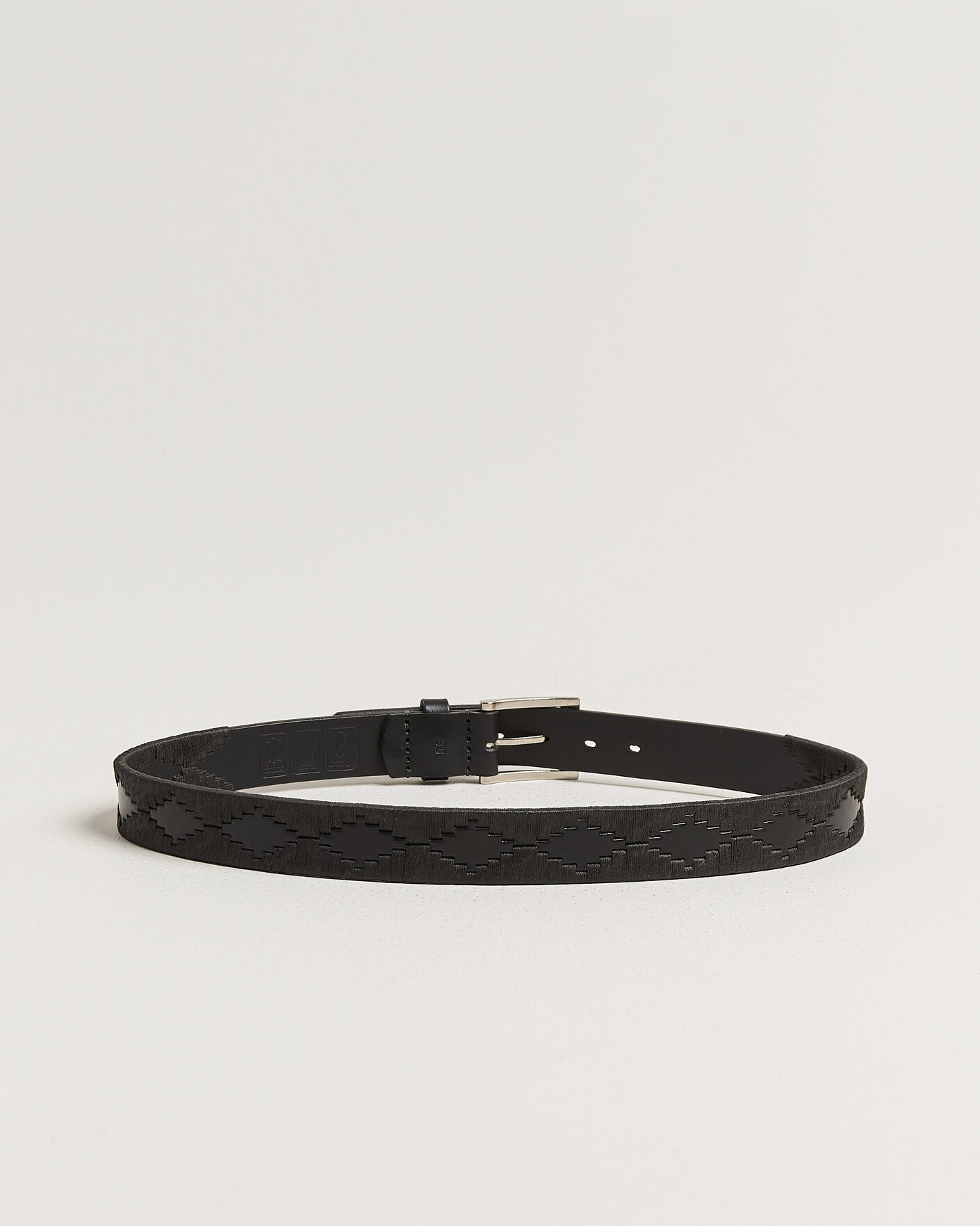 Hombres | Cinturones | Pampeano | Bordado Hand Stitched Classic Leather Belt 3,5cm Black