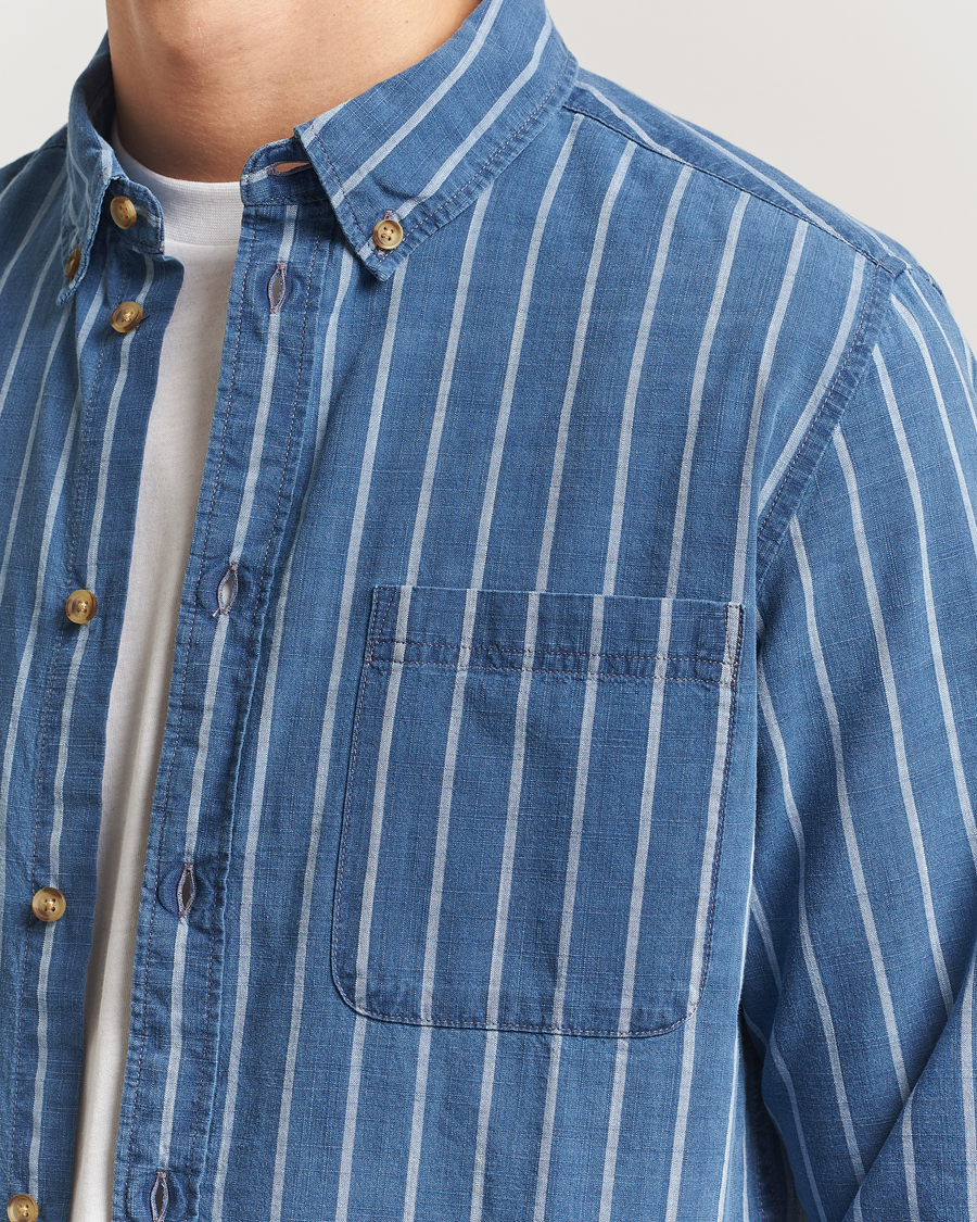 Hombres | Camisas | LES DEUX | Indigo Stripe Shirt Denim Blue