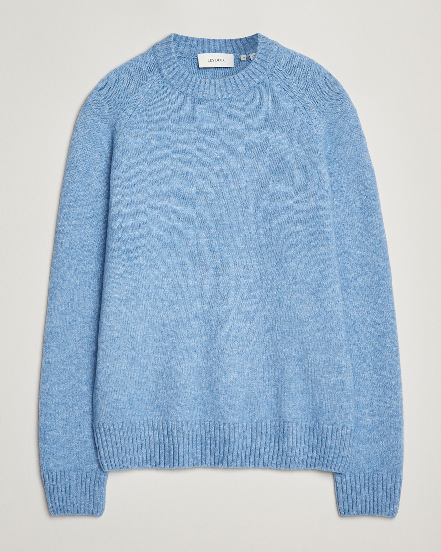 Hombres | Jerséis y prendas de punto | LES DEUX | Gilbert Crew Neck Knit Allure Blue