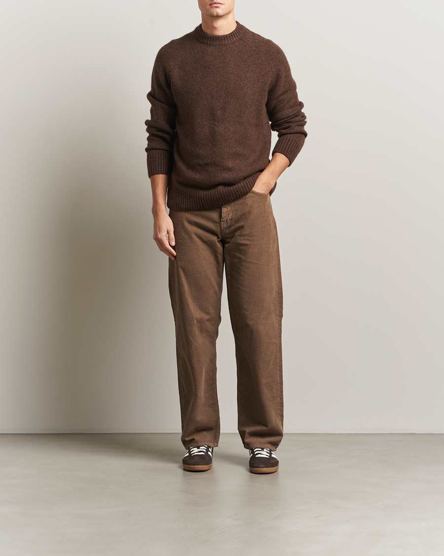 Hombres | Jerséis y prendas de punto | LES DEUX | Gilbert Crew Neck Knit Slate Brown