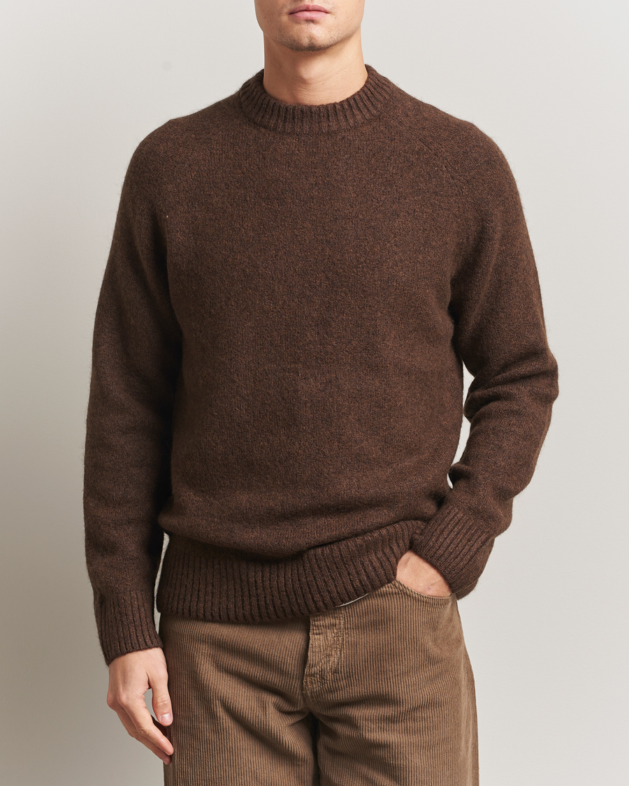 Hombres | Jerséis y prendas de punto | LES DEUX | Gilbert Crew Neck Knit Slate Brown