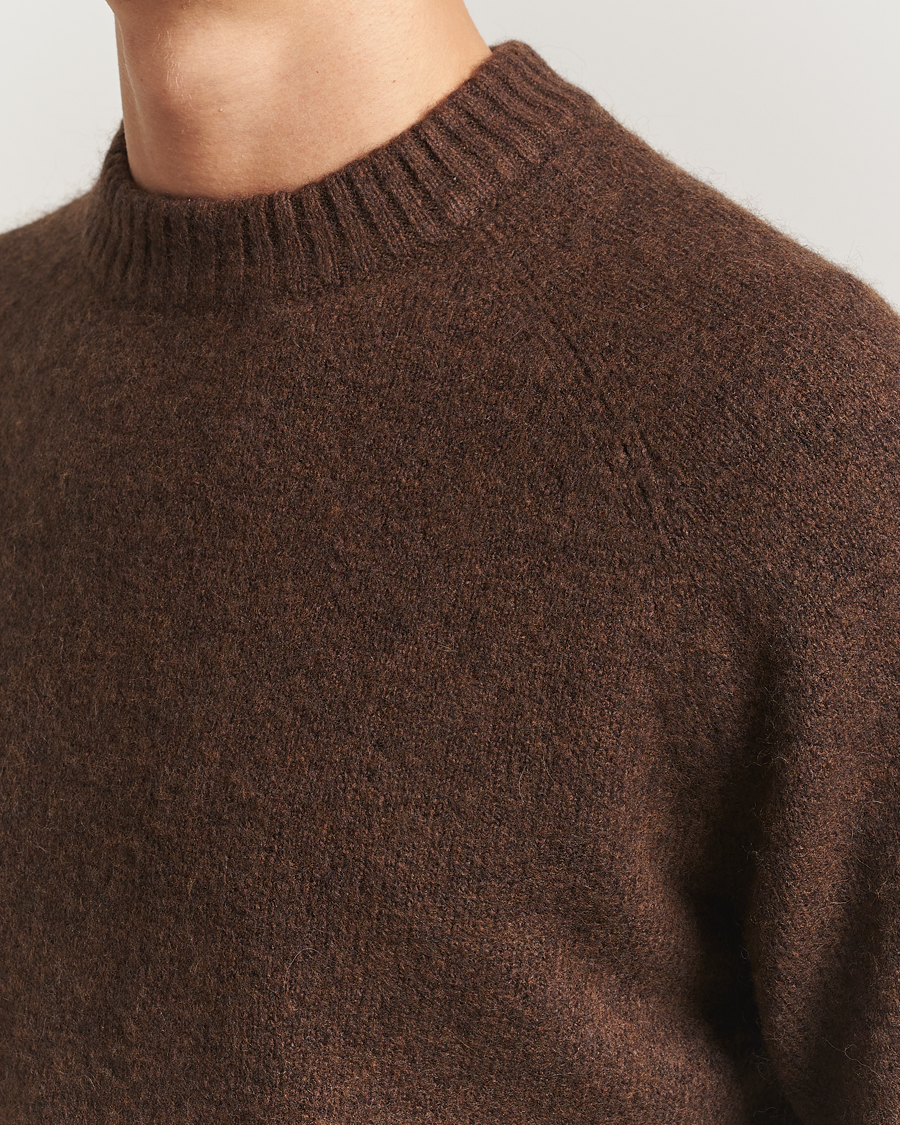 Hombres | Jerséis y prendas de punto | LES DEUX | Gilbert Crew Neck Knit Slate Brown