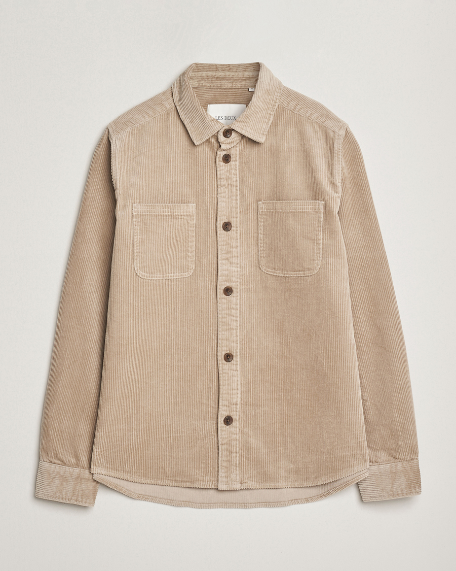 Hombres | Camisas | LES DEUX | Kody Corduroy Overshirt Light Sand