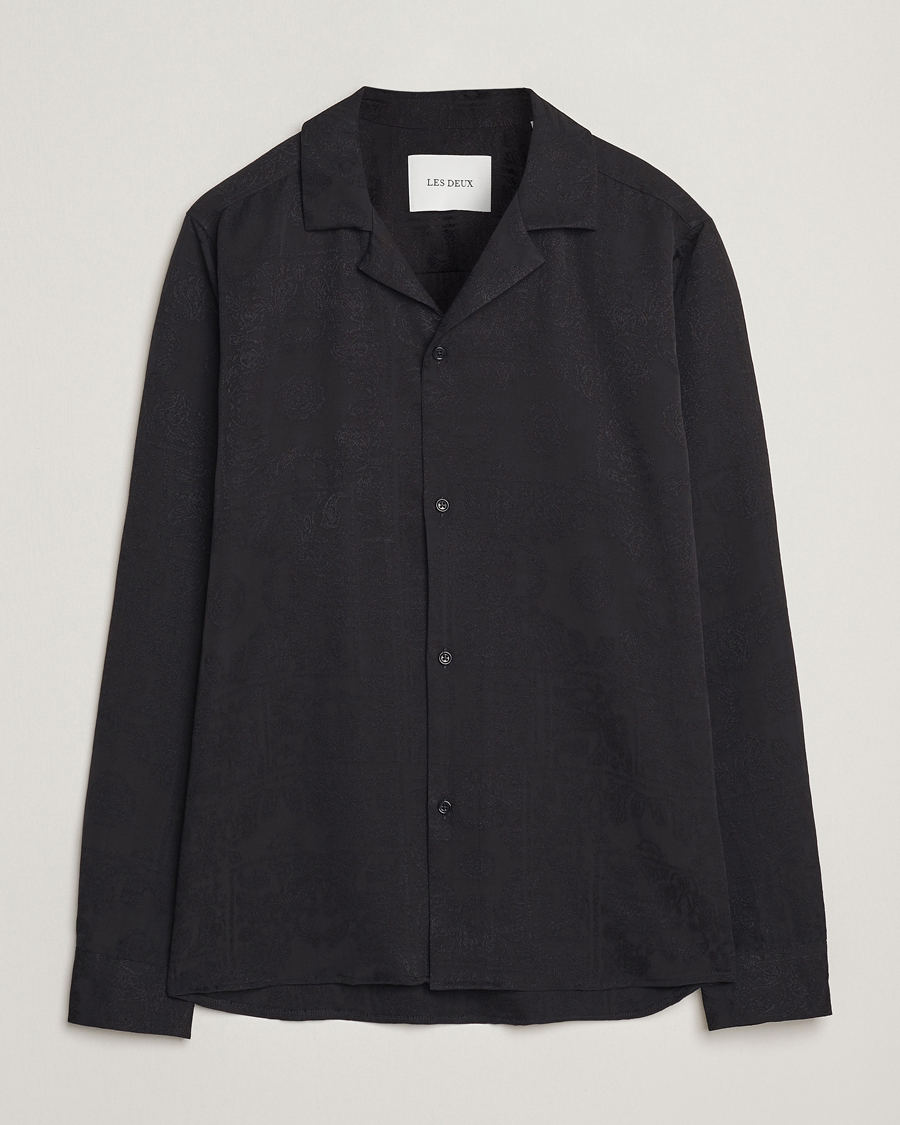 Hombres | Camisas | LES DEUX | Jasper Jaquard Shirt Black