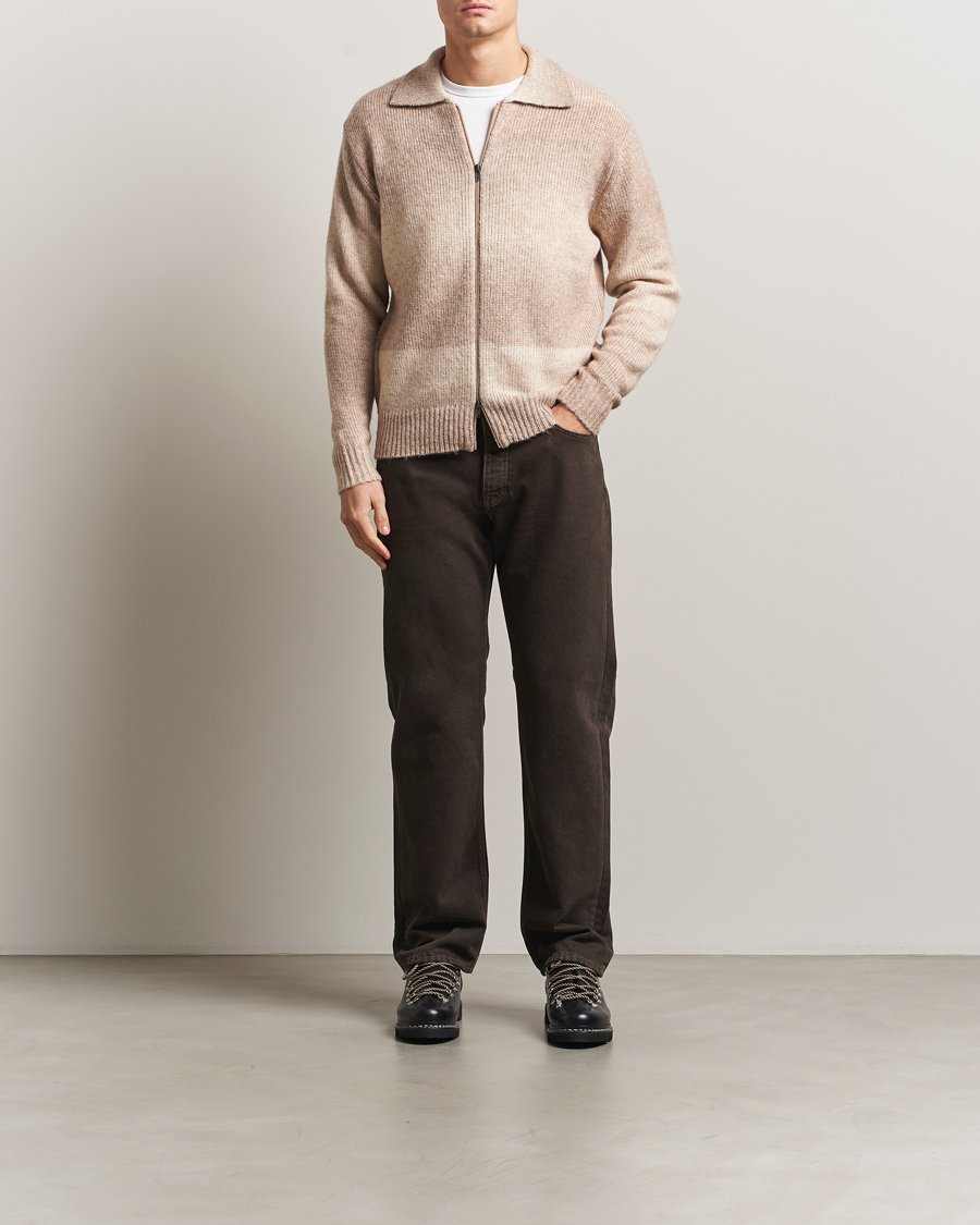 Hombres | Jerséis y prendas de punto | LES DEUX | Gannon Gradient Zipper Cardigan Prairie Sand