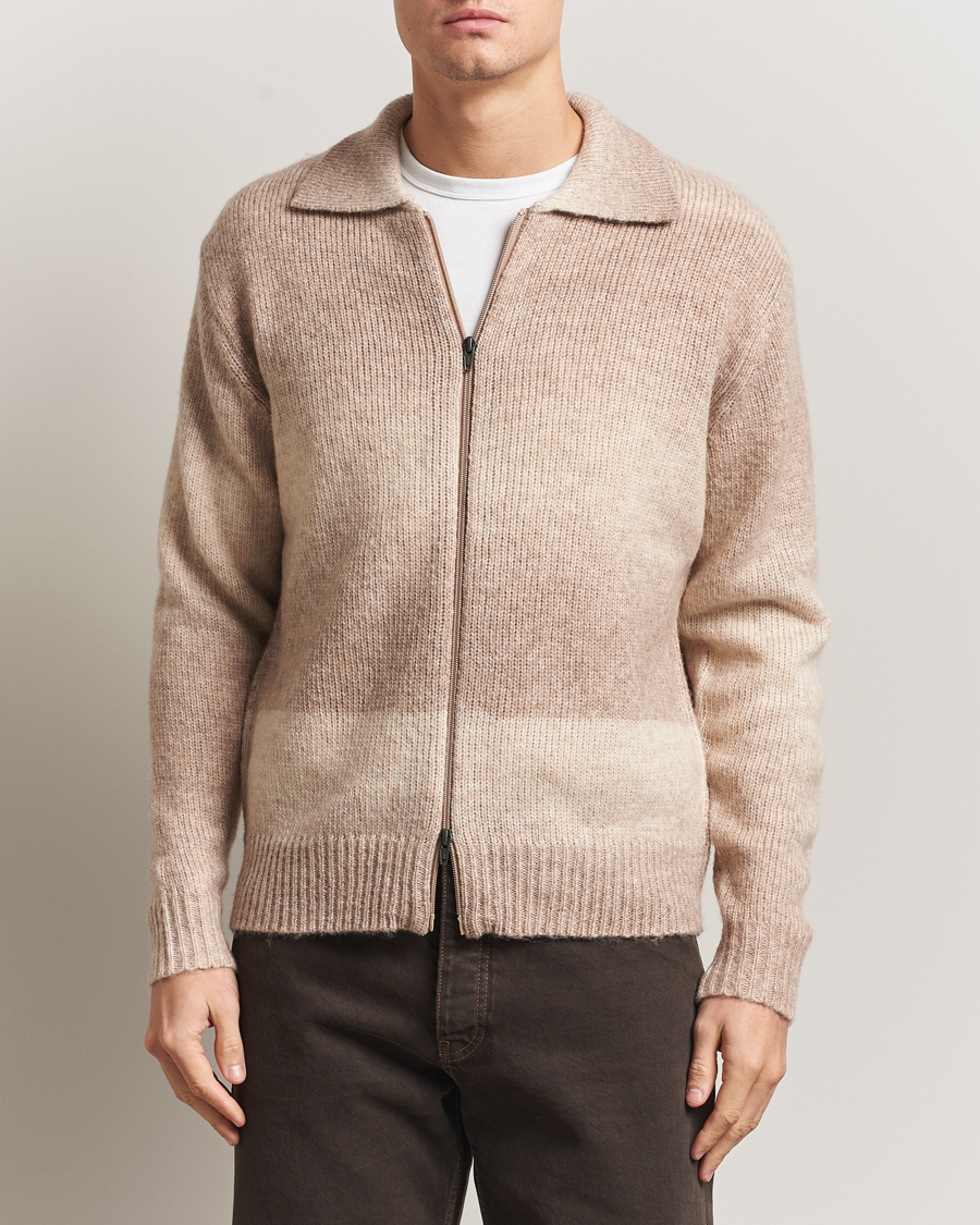 Hombres | Jerséis y prendas de punto | LES DEUX | Gannon Gradient Zipper Cardigan Prairie Sand